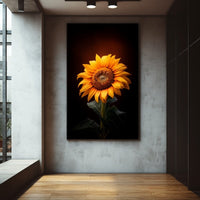 Thumbnail for Sunflower on Black Background Painting