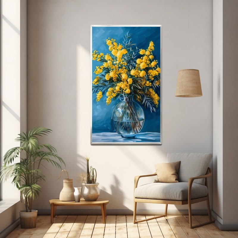 Yellow Flowers in a Vase Painting