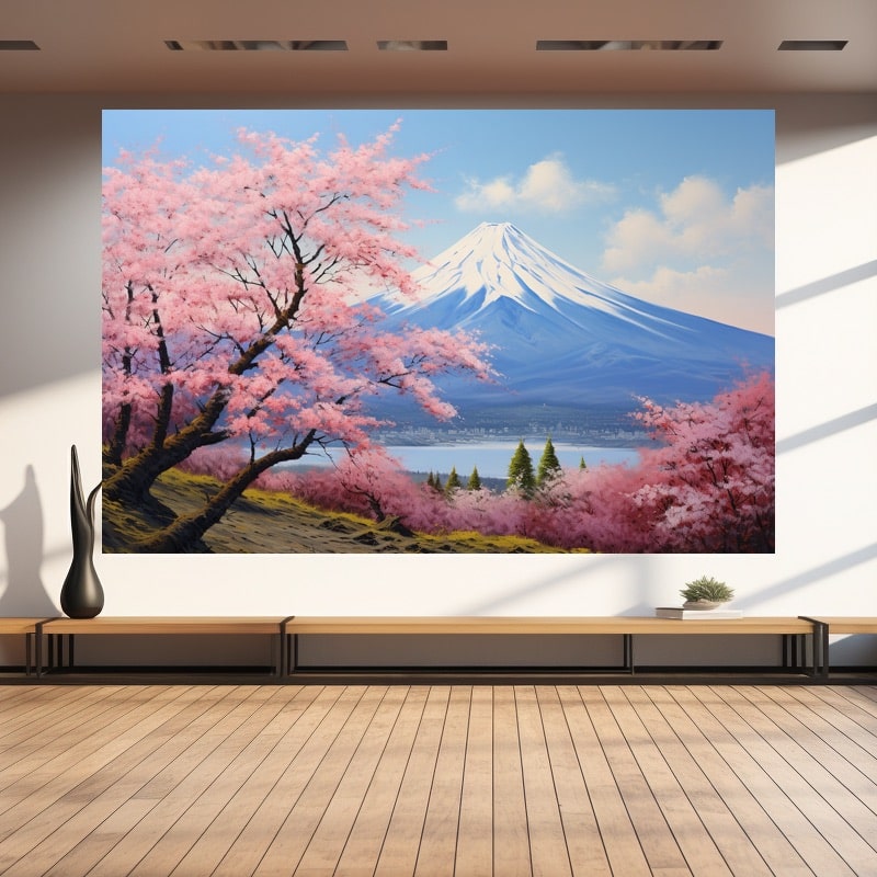 Mount Fuji Cherry Blossom Painting