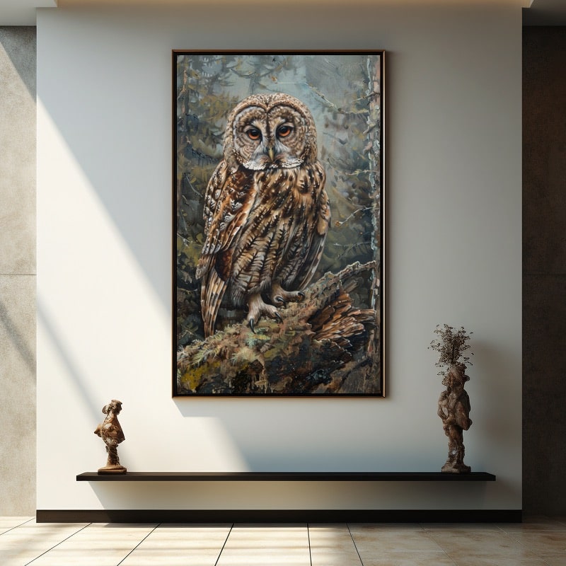 Barn Owl Acrylic Painting