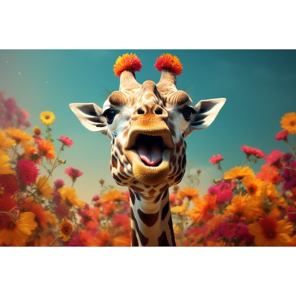 Funny Giraffe Canvas