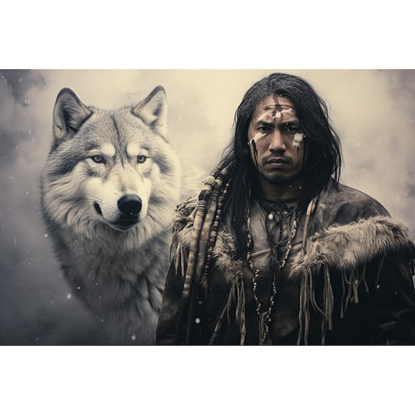 Native American Wolf Canvas