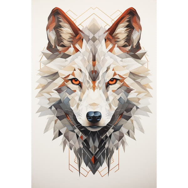 Geometric Wolf Canvas