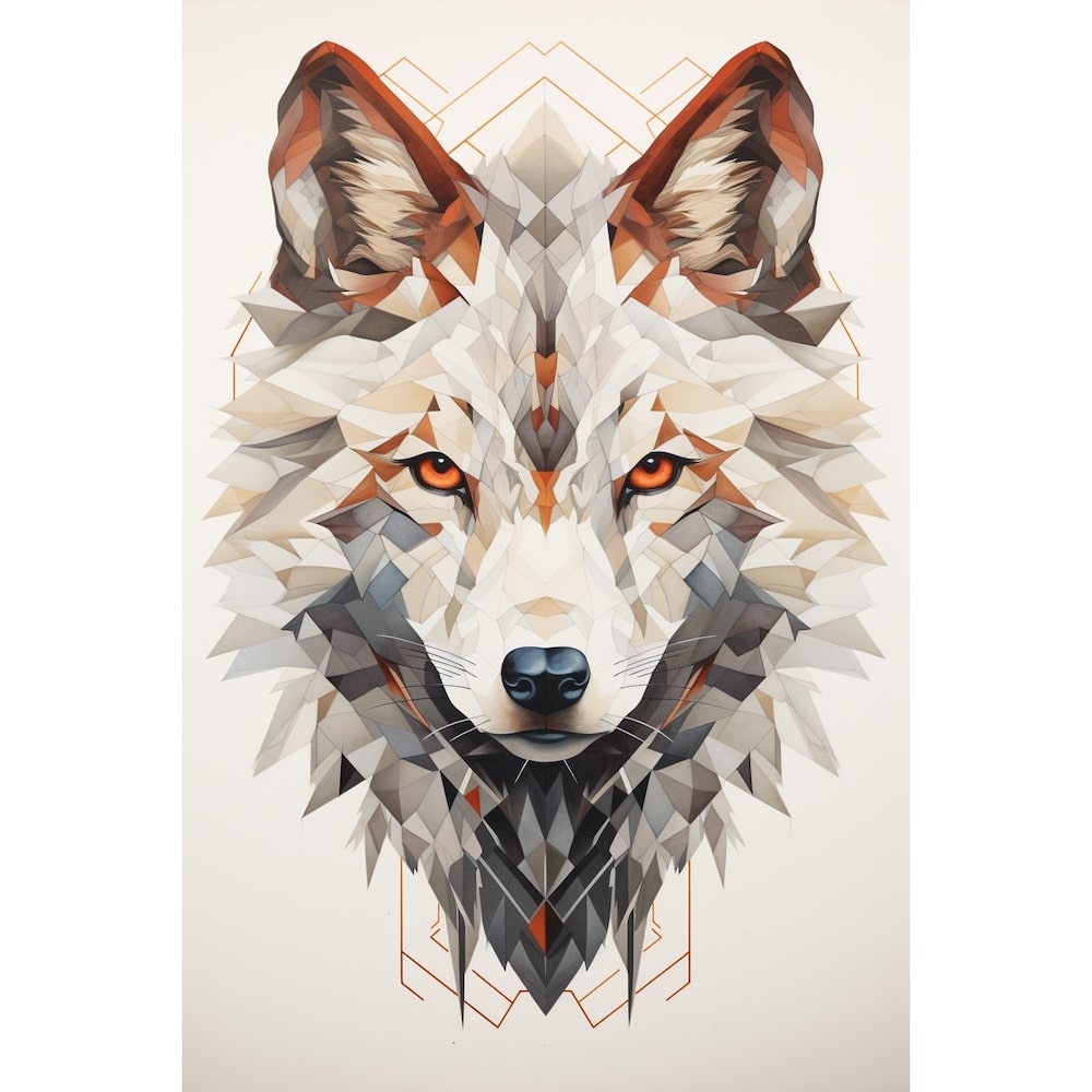 Geometric Wolf Canvas