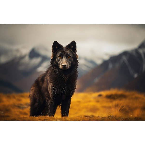 Black Wolf Painting
