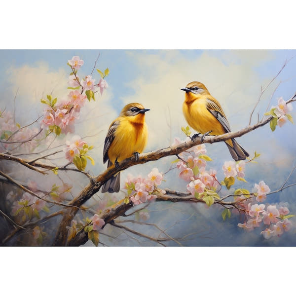 Oil Canvas of Birds