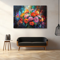 Thumbnail for Abstract Acrylic Flower Painting on Canvas
