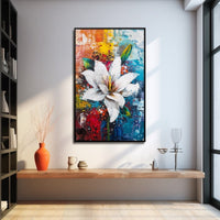 Thumbnail for White Flower Abstract Painting