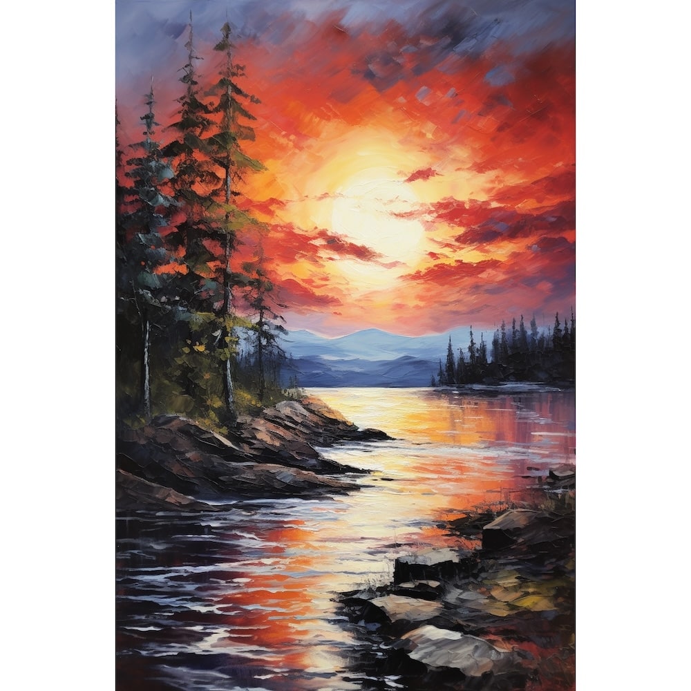 Sunset Acrylic Canvas on Canvas