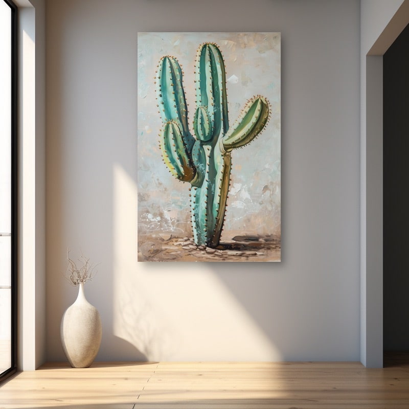 Acrylic Cactus Painting