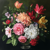 Thumbnail for Vase of Flowers Oil Canvas