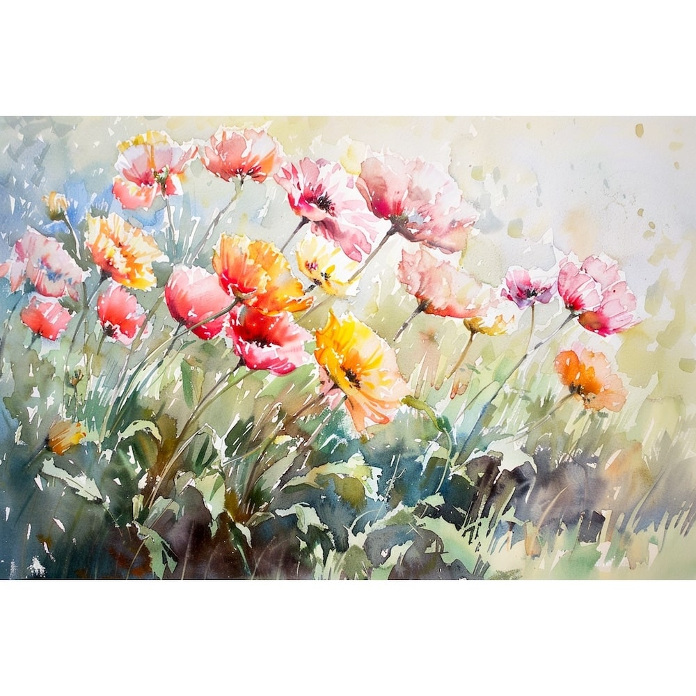 Flowers Watercolor Canvas