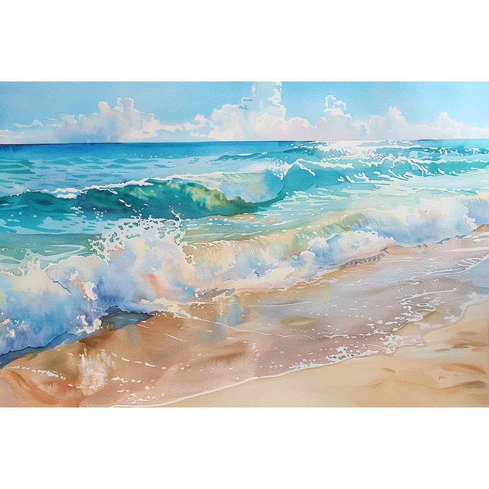 Beach Watercolour Canvas