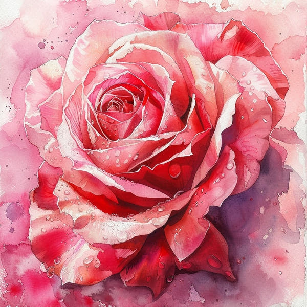 Rose Watercolour Canvas