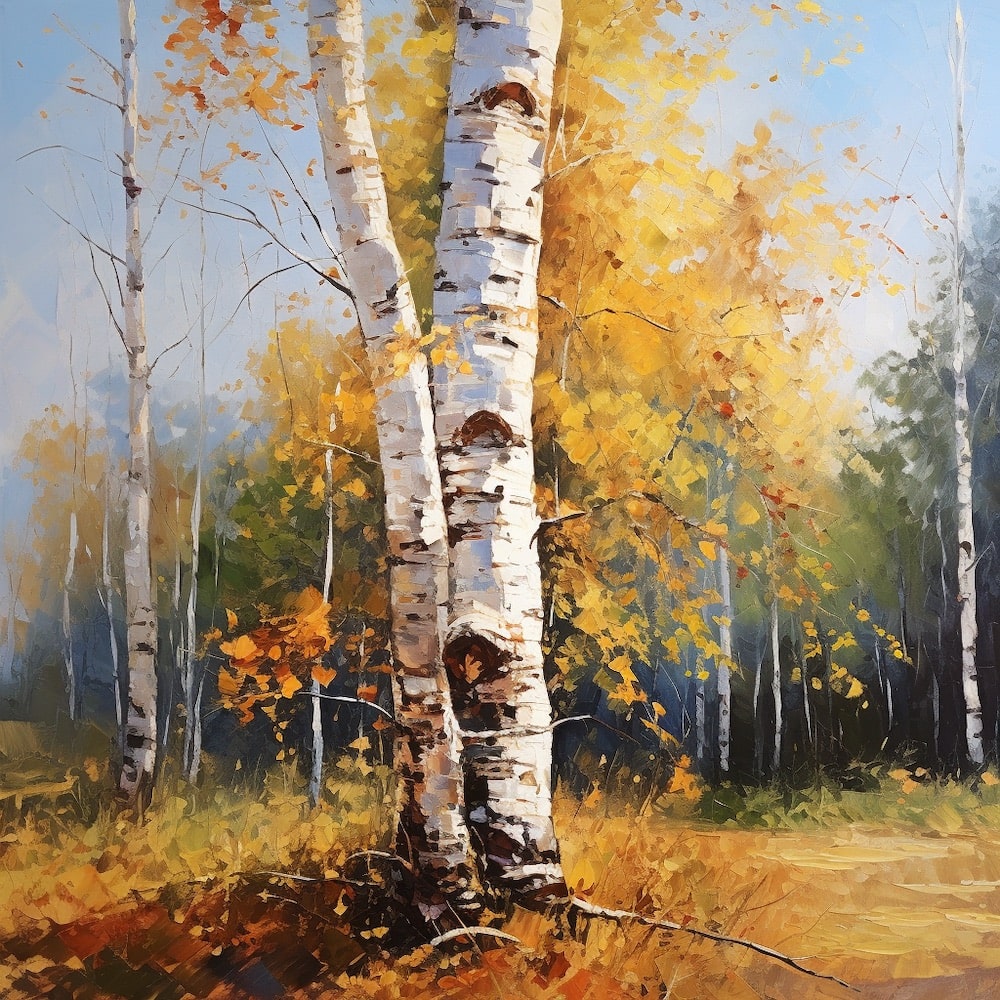 Birch Trees Fall Canvas