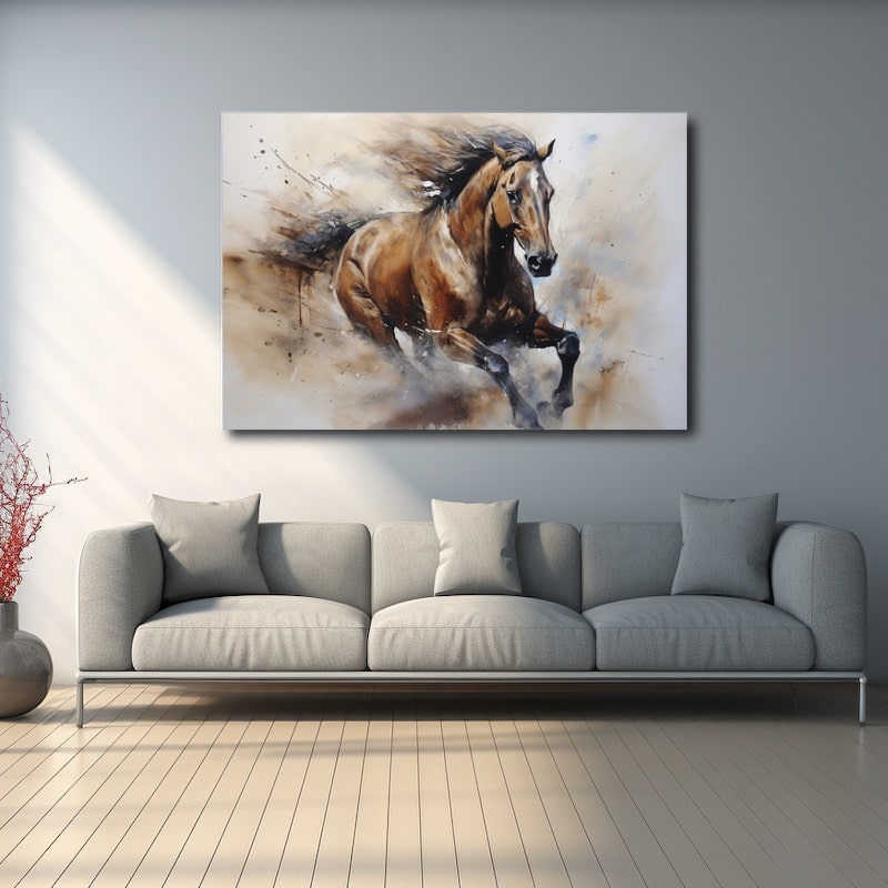 Horse Abstract Painting on Canvas