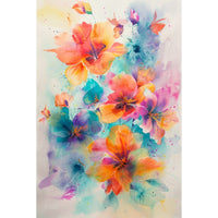 Thumbnail for Watercolor Canvas of Flowers