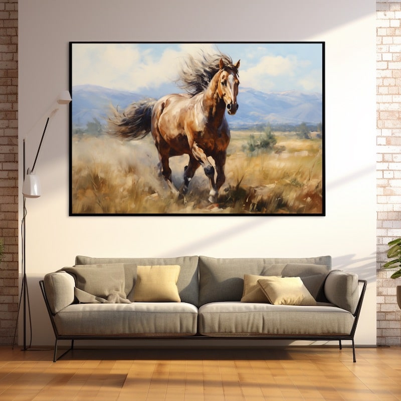 Running Horse Acrylic Painting