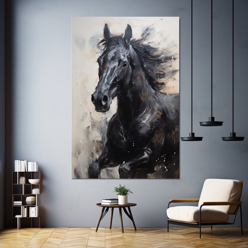 Black Horse Painting