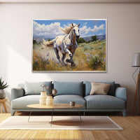 Thumbnail for White Horse Running Painting