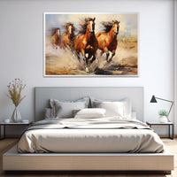 Thumbnail for Running Horses Oil Painting