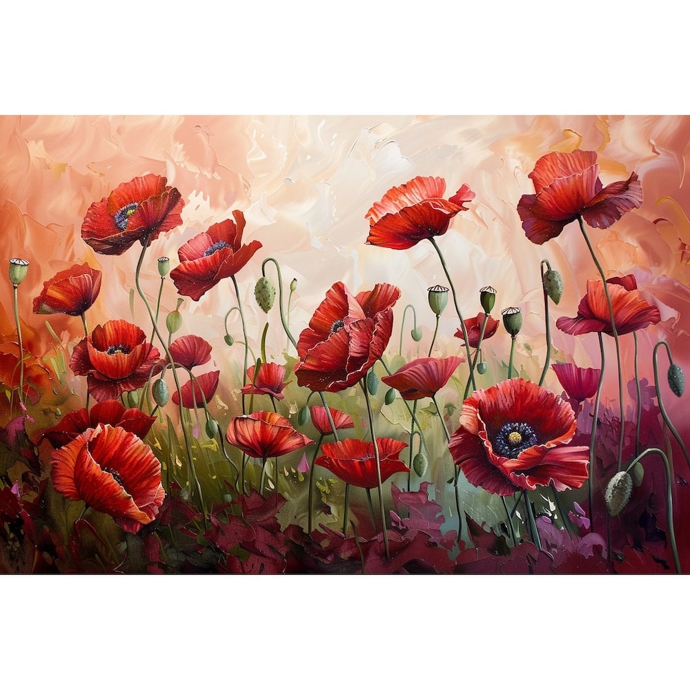 Poppy Flowers Oil Canvas