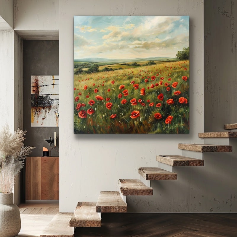 Acrylic Painting of Poppies