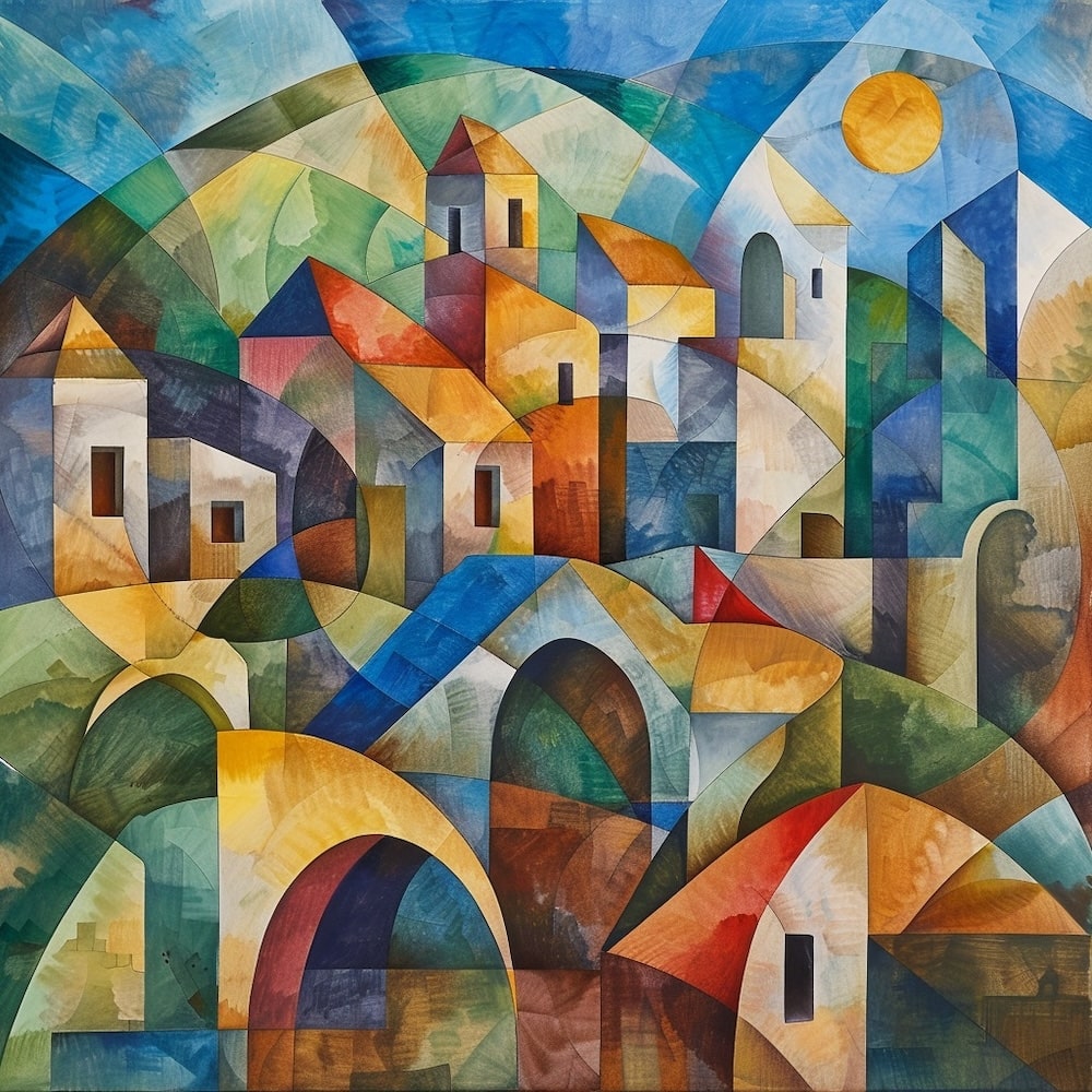 Cubist Landscape Canvas