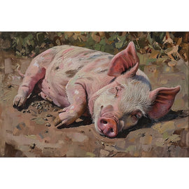Oil Canvas of Pig
