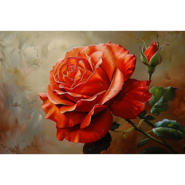 Acrylic Canvas of Red Rose