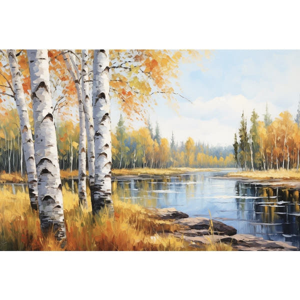 Birch Trees in Fall Canvas