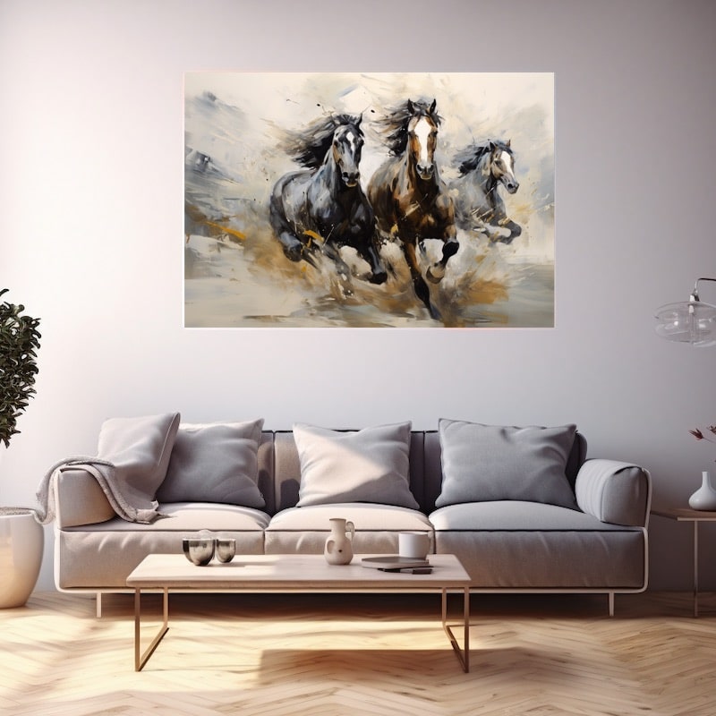 Abstract Painting of Horses