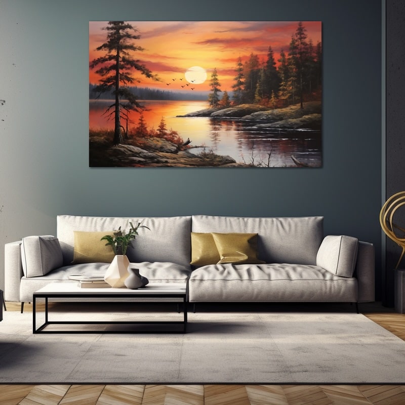 Sunset Oil Painting on Canvas