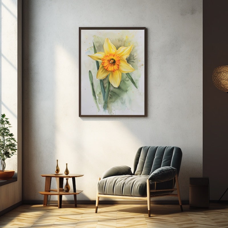Painting of Daffodils Flowers