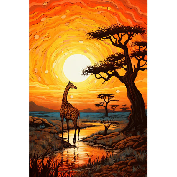 African Savanna Sunset canvas