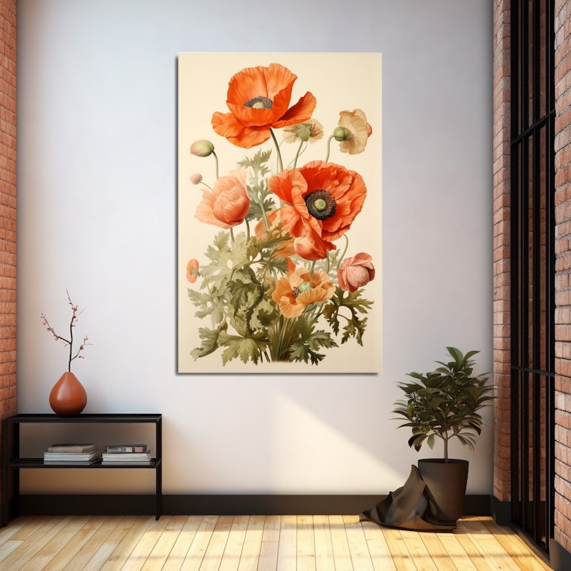 Vintage Poppy Painting
