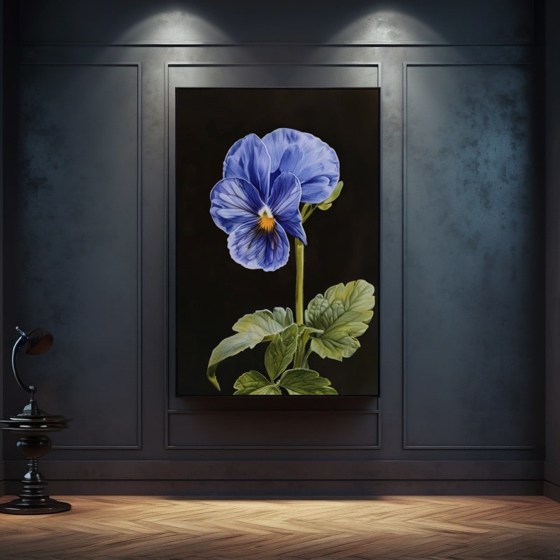 Purple Flower Painting on Canvas