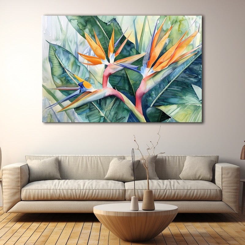 Bird of Paradise Flower Painting