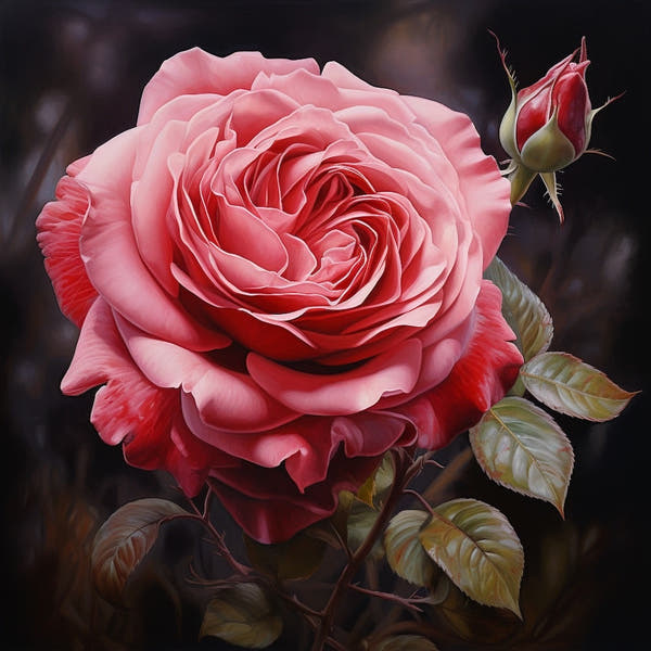 Canvas of a Rose Flower
