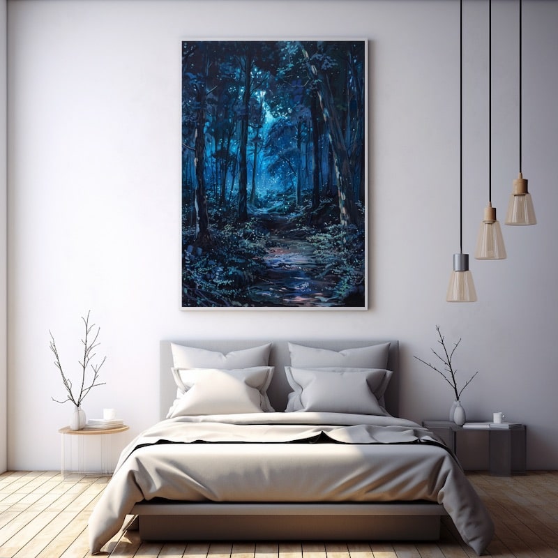 Painting of Forest at Night