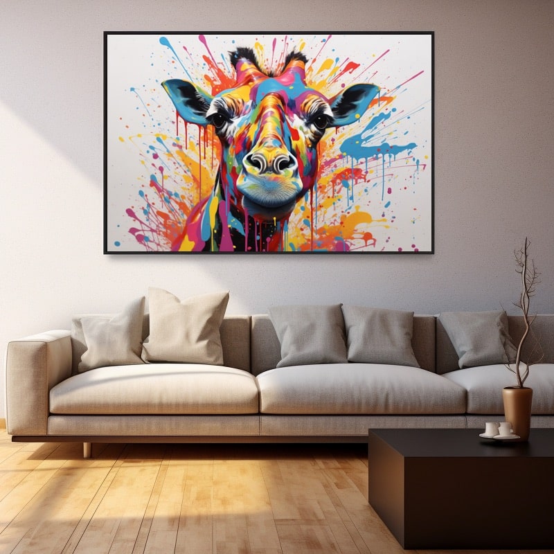 Colorful Giraffe Acrylic Painting