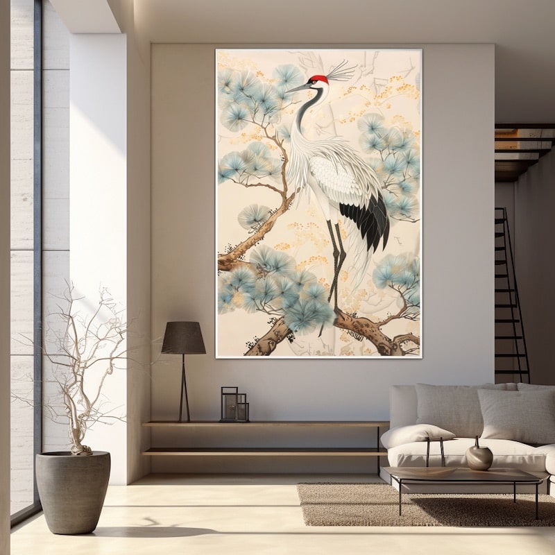 Japanese Crane Bird Painting