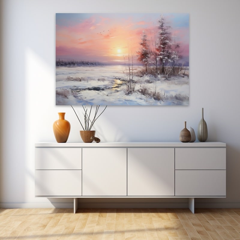 Oil Painting Snow Landscape