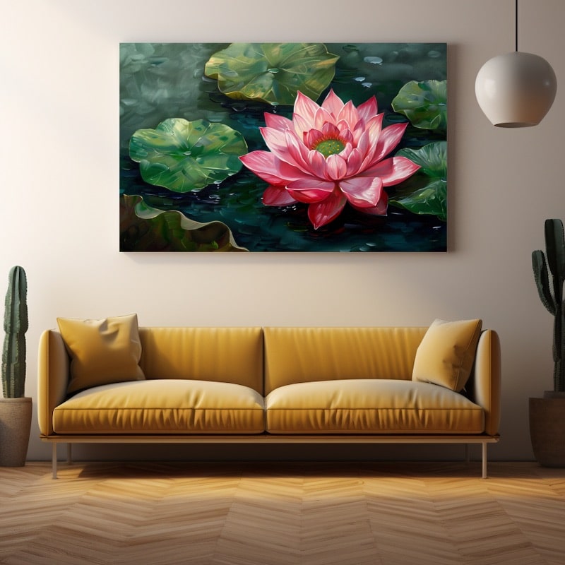 Lotus Oil Painting on Canvas