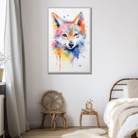 Thumbnail for Wolf Watercolor Painting