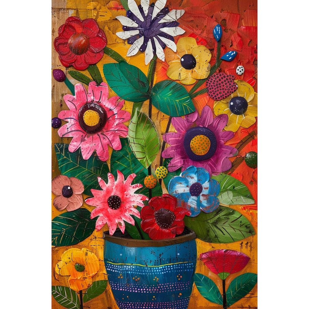 Painterly flower canvas in an acrylic style