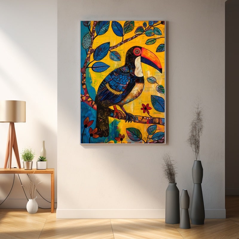 Bird Oil Painting on Canvas