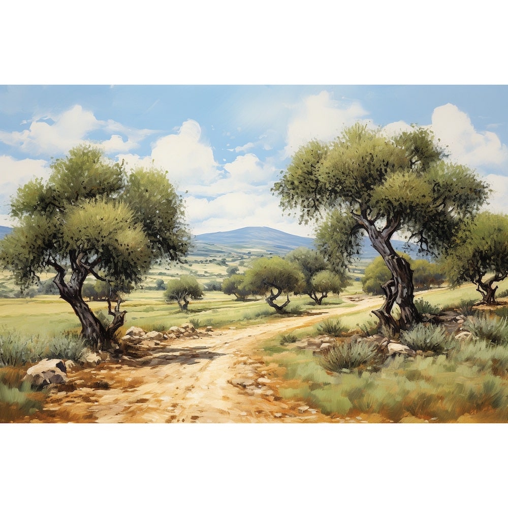 Olive tree acrylic painting