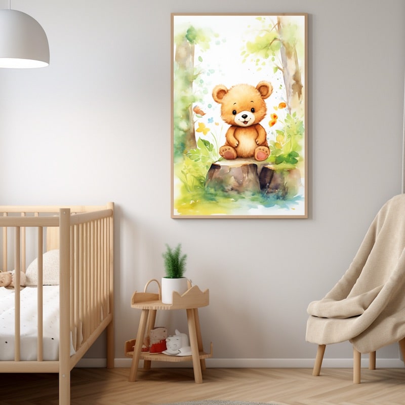 Teddy Bear Watercolor Painting