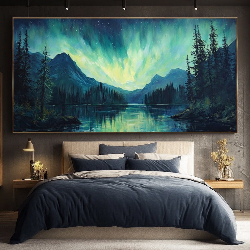 Acrylic Painting of Northern Lights